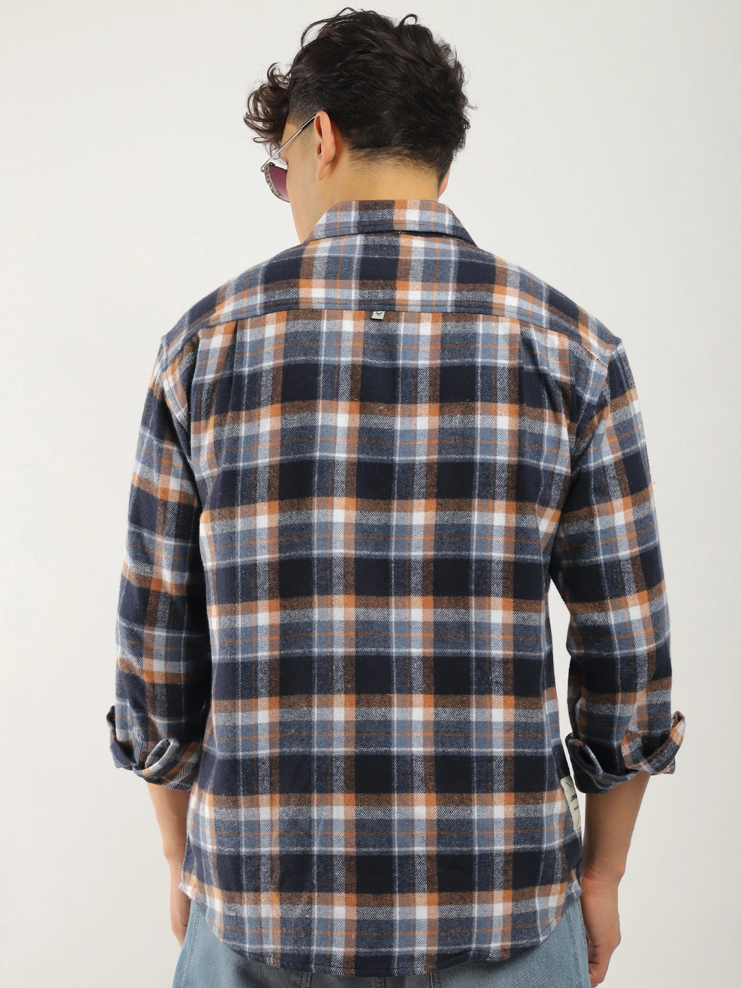 Grafton Brushed Sky Blue Check Full Sleeve Shirt