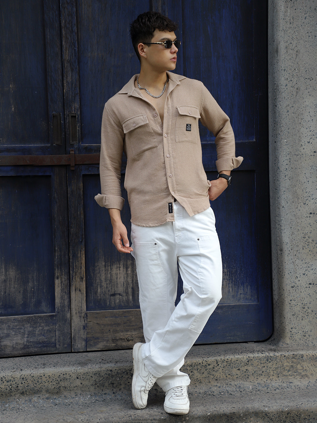 British Vintage Beige Full Sleeve Shirt