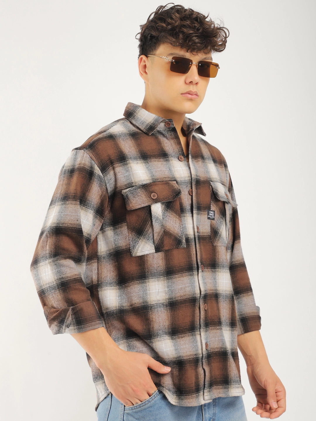 Kensington Brushed Brown Check Shirt