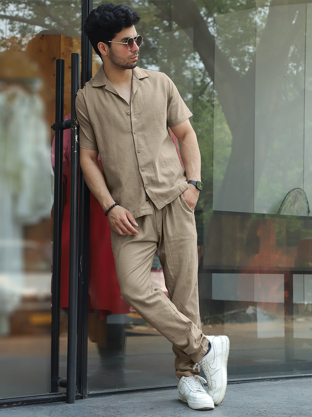 Men Brown Co-Ord Set