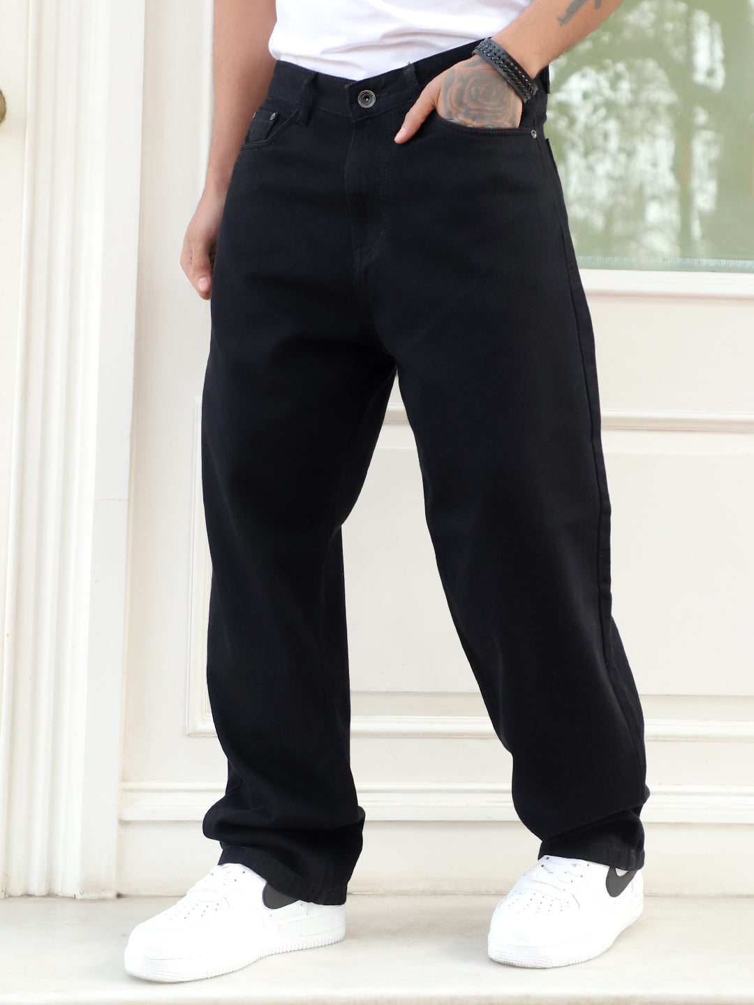 Nightline Black Baggy Fit Jeans