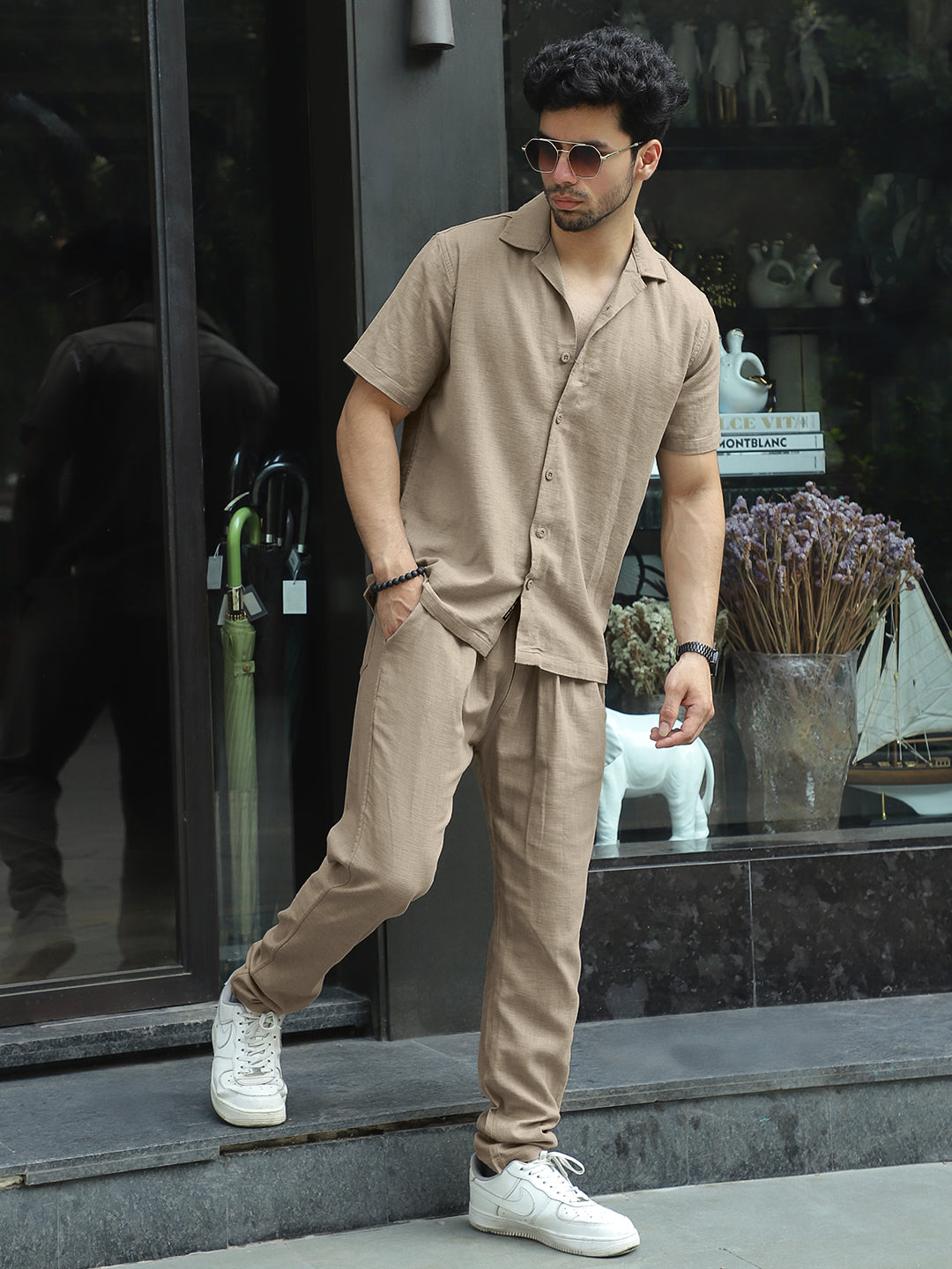 Men Brown Co-Ord Set