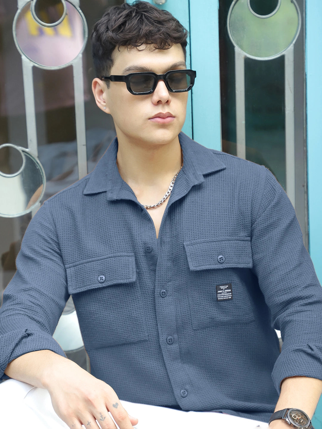 British Vintage Sky Grey Full Sleeve Shirt