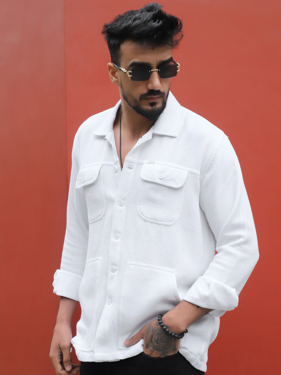 Earthcore Textured White Shacket