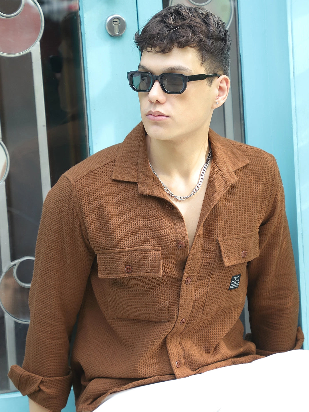 British Vintage Brown Full Sleeve Shirt