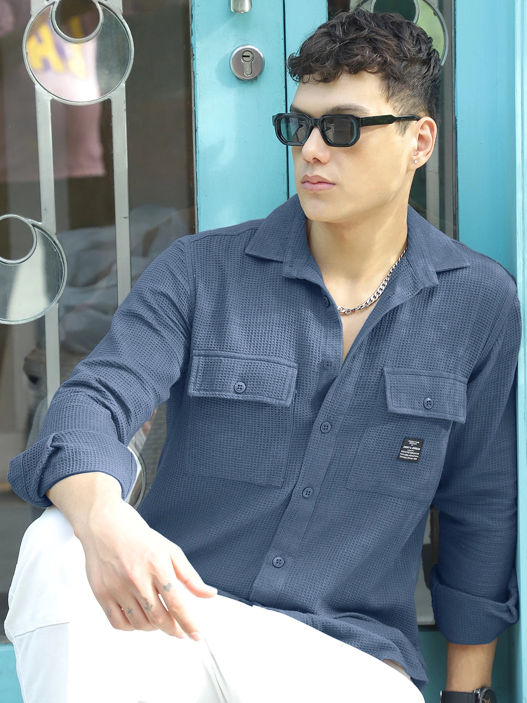 British Vintage Sky Grey Full Sleeve Shirt