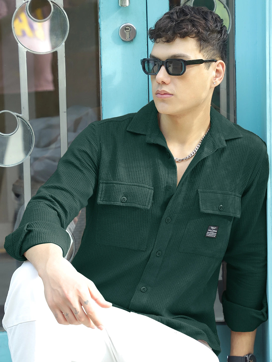 British Vintage Dark Green Full Sleeve Shirt