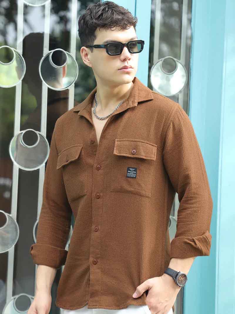 British Vintage Brown Full Sleeve Shirt