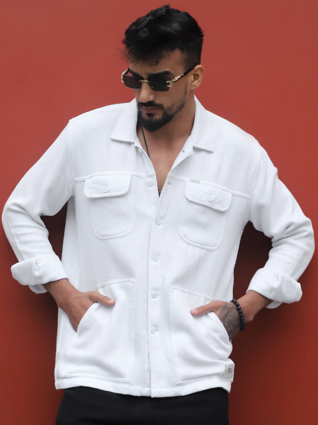 Earthcore Textured White Shacket