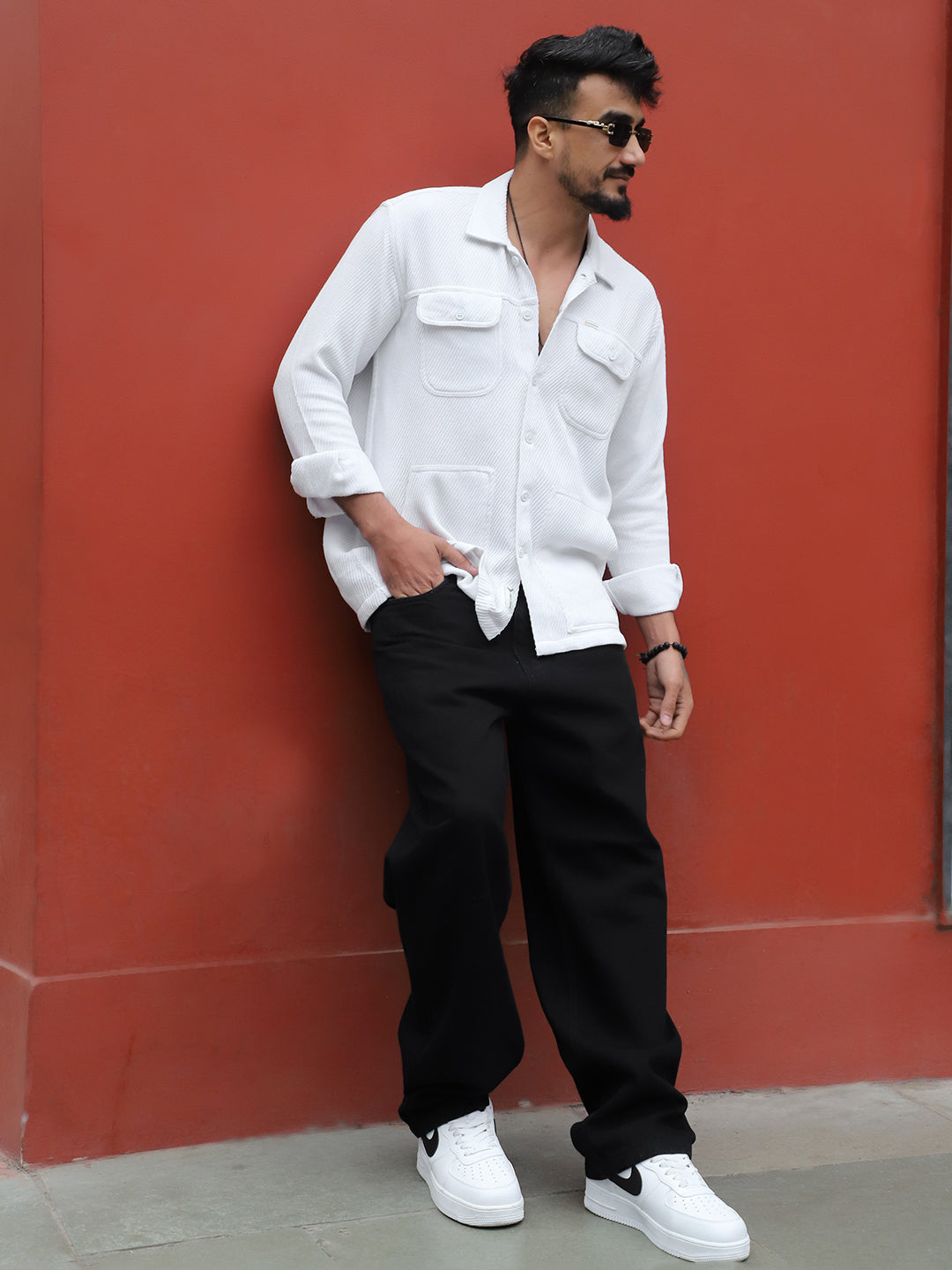 Earthcore Textured White Shacket