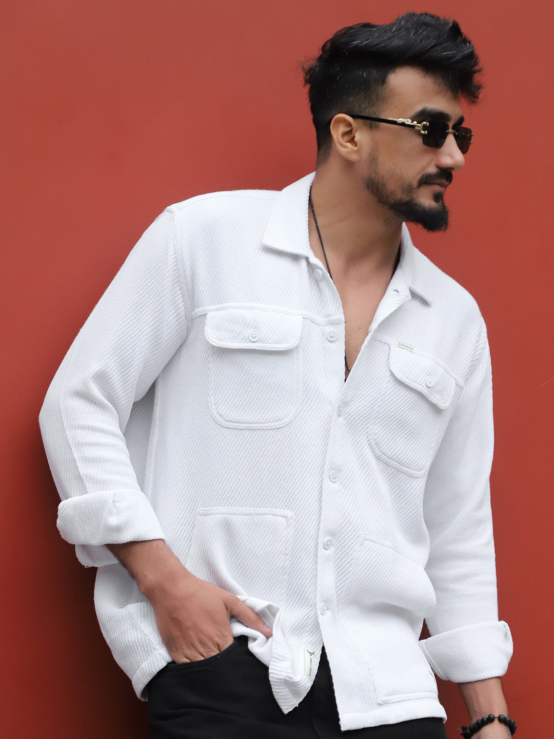 Earthcore Textured White Shacket