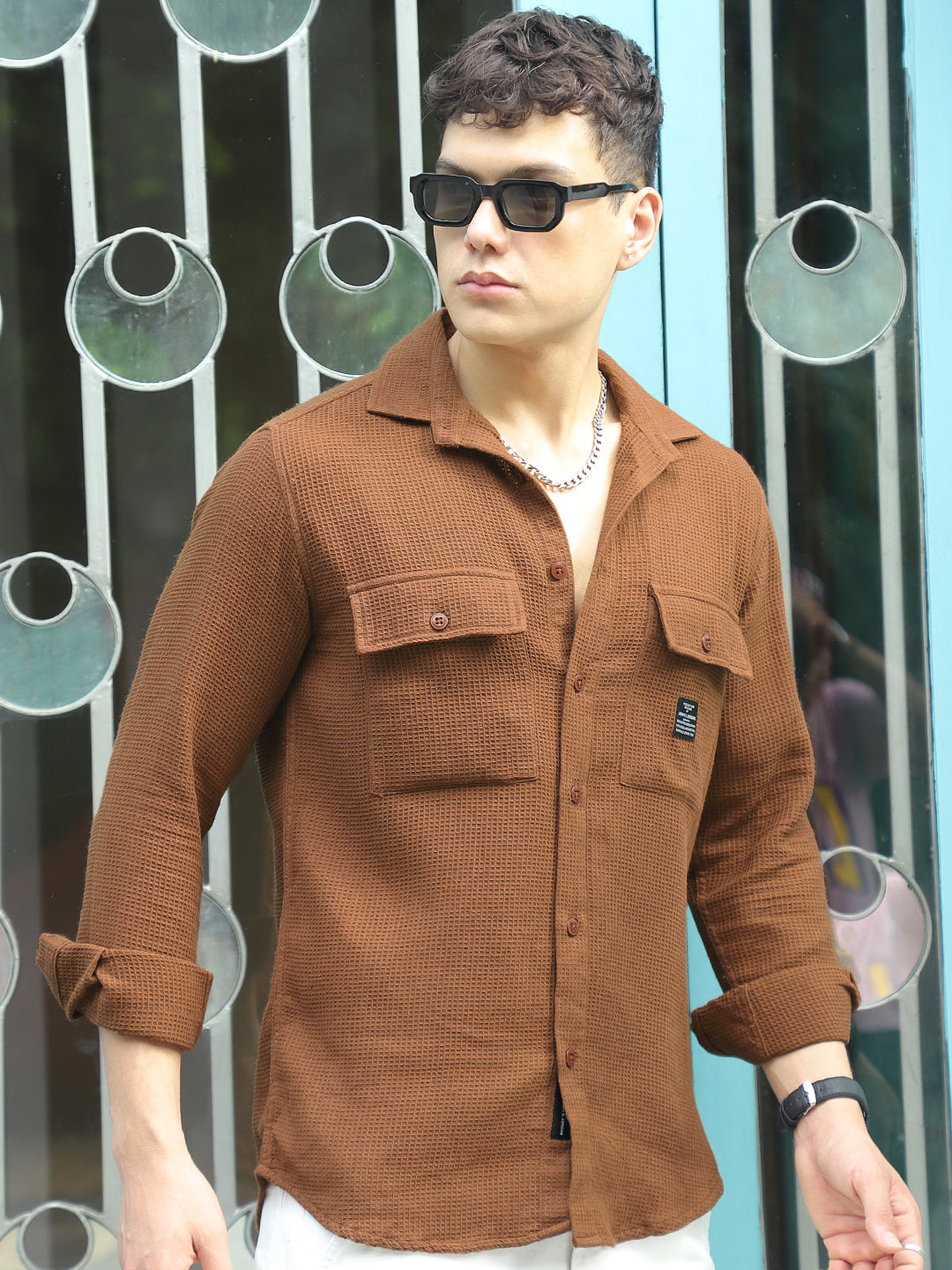 British Vintage Brown Full Sleeve Shirt