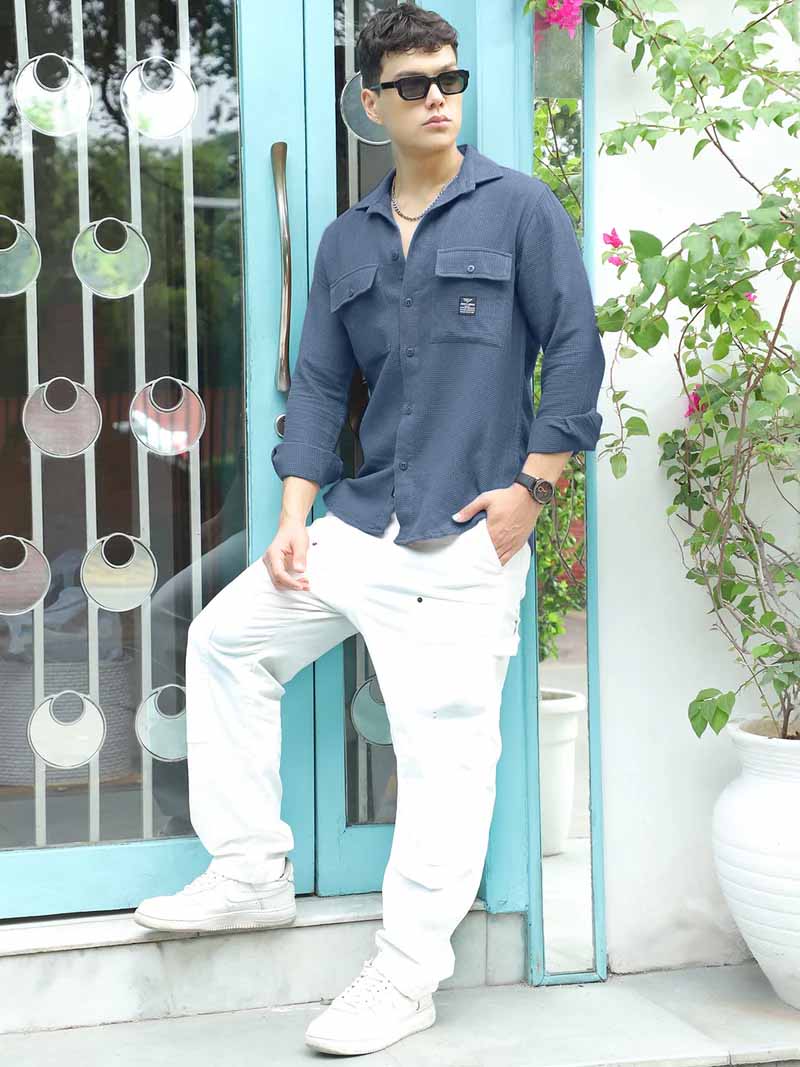 British Vintage Sky Grey Full Sleeve Shirt