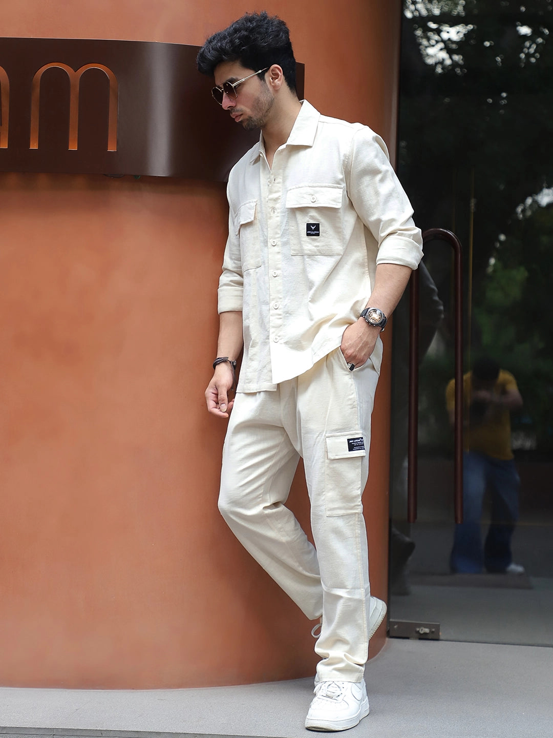 Linen Atlanta Cream Cargo Co-Ord Set