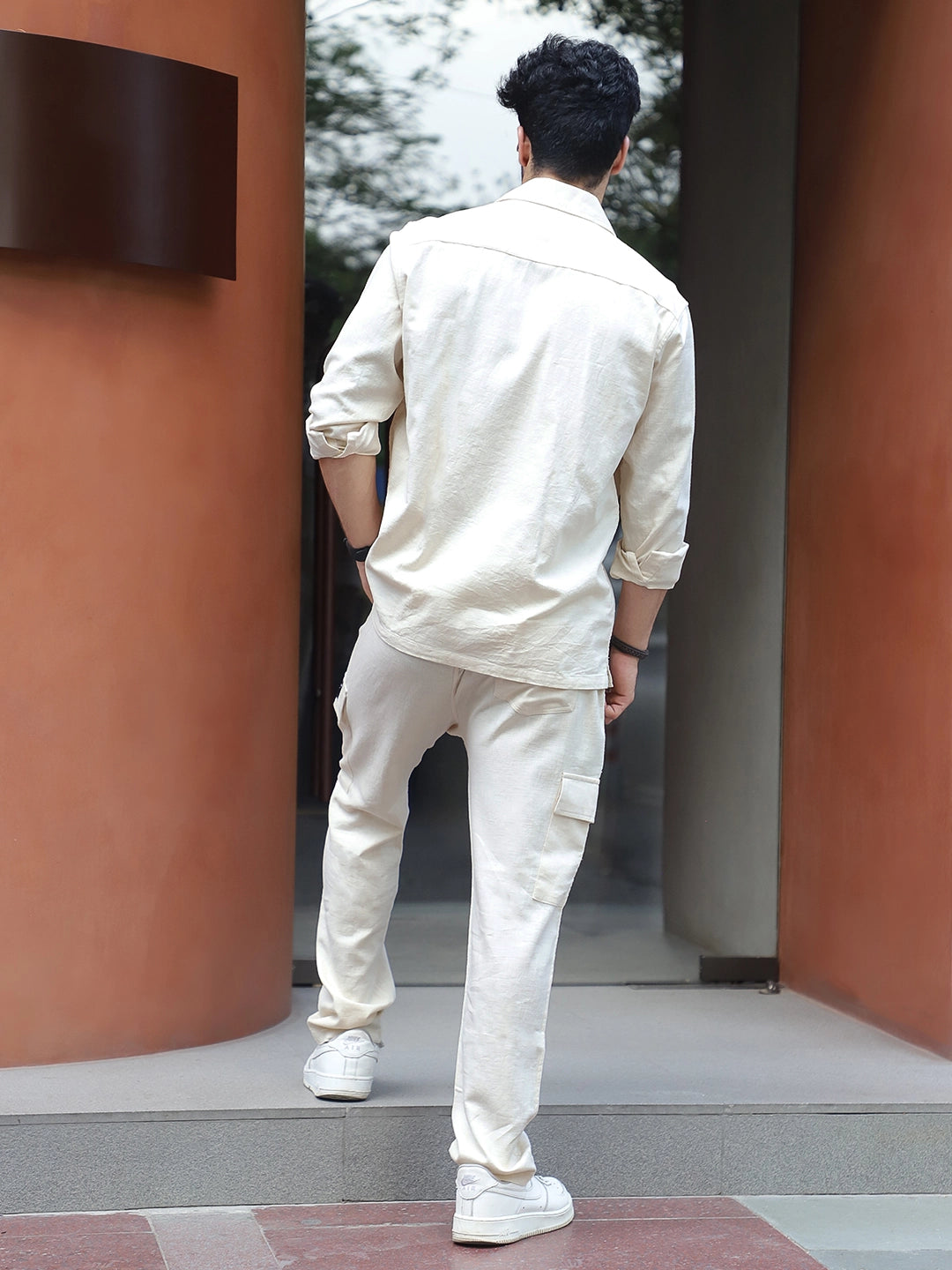 Linen Atlanta Cream Cargo Co-Ord Set