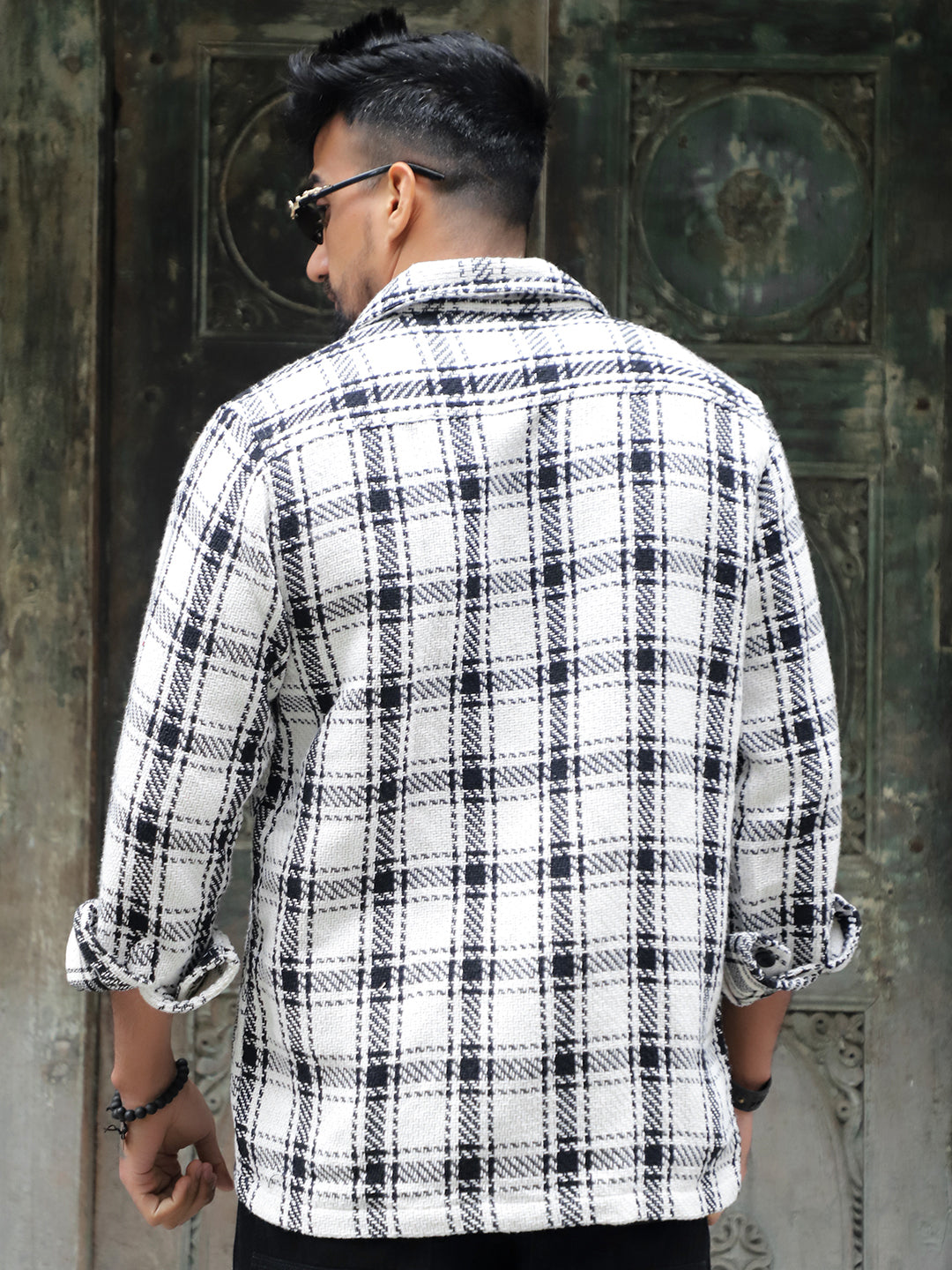 Monochrome Black & White Check Shacket
