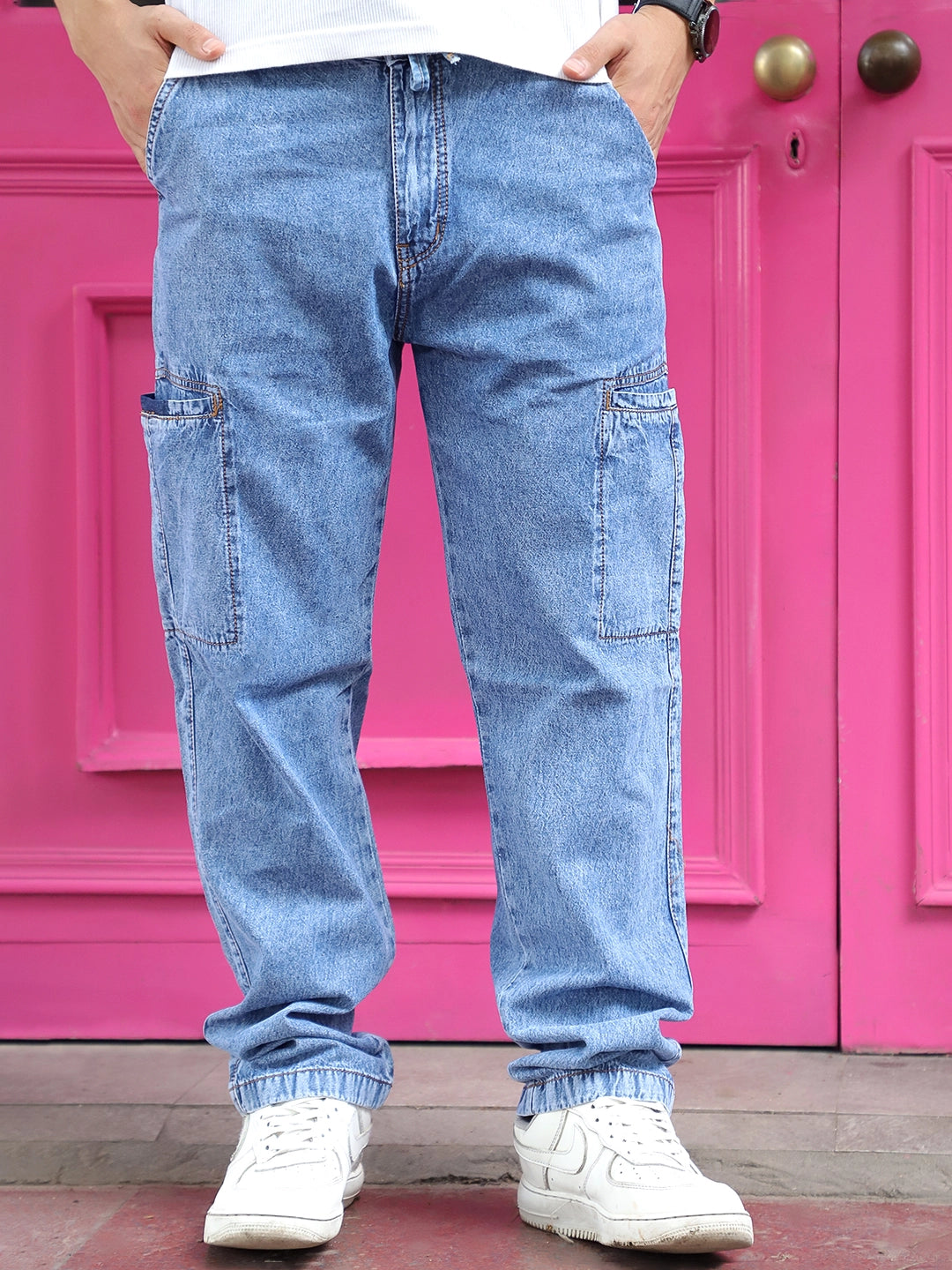 Feral Moss Light Blue Denim Cargo