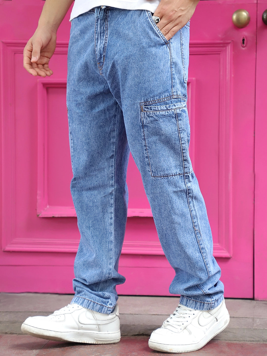 Feral Moss Light Blue Denim Cargo