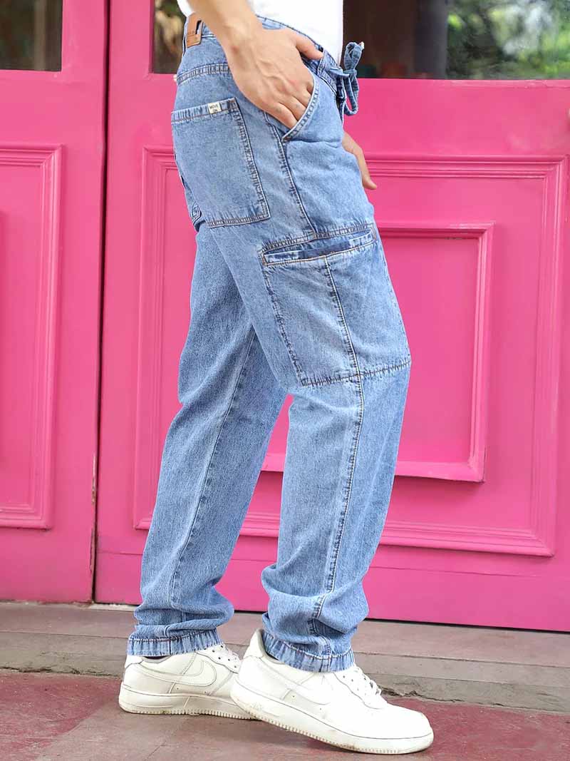 Feral   Moss   Light Blue Denim Cargo