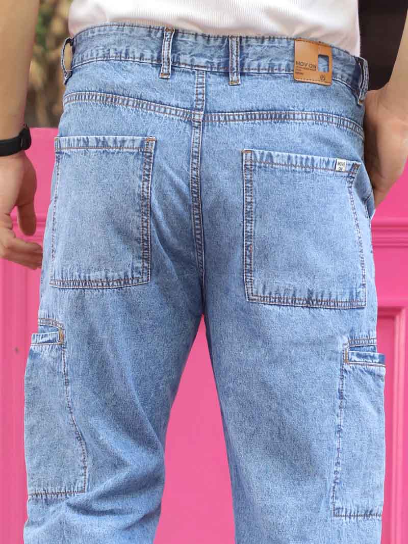 Feral   Moss   Light Blue Denim Cargo