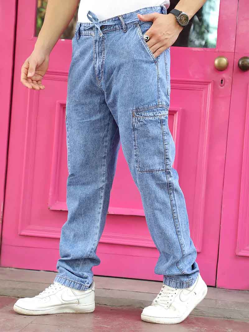 Feral   Moss   Light Blue Denim Cargo