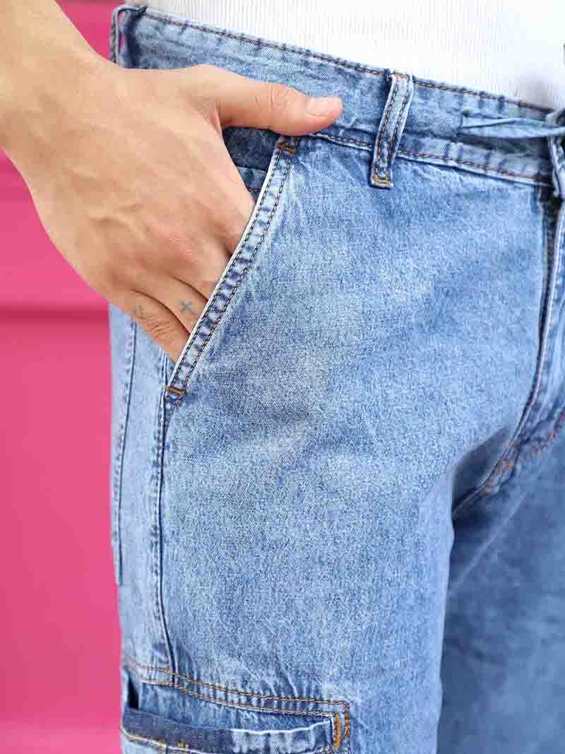 Feral   Moss   Light Blue Denim Cargo