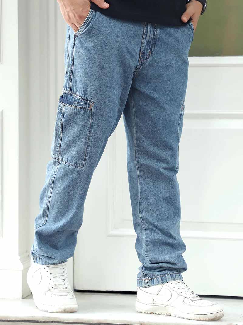 Feral Moss Tint Blue Denim Cargo