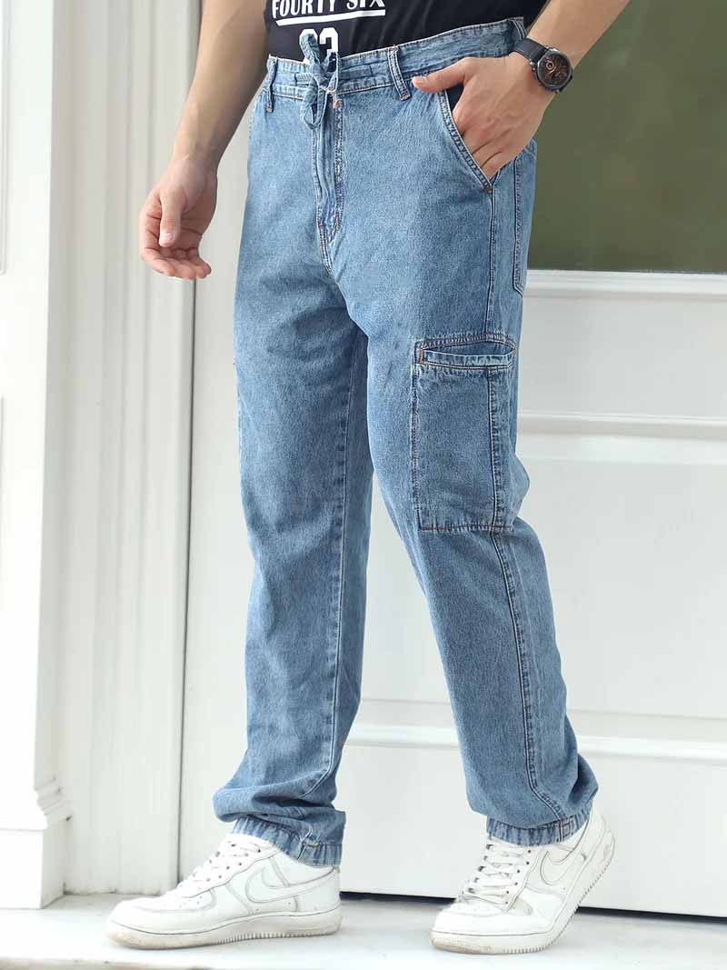 Feral Moss Tint Blue Denim Cargo
