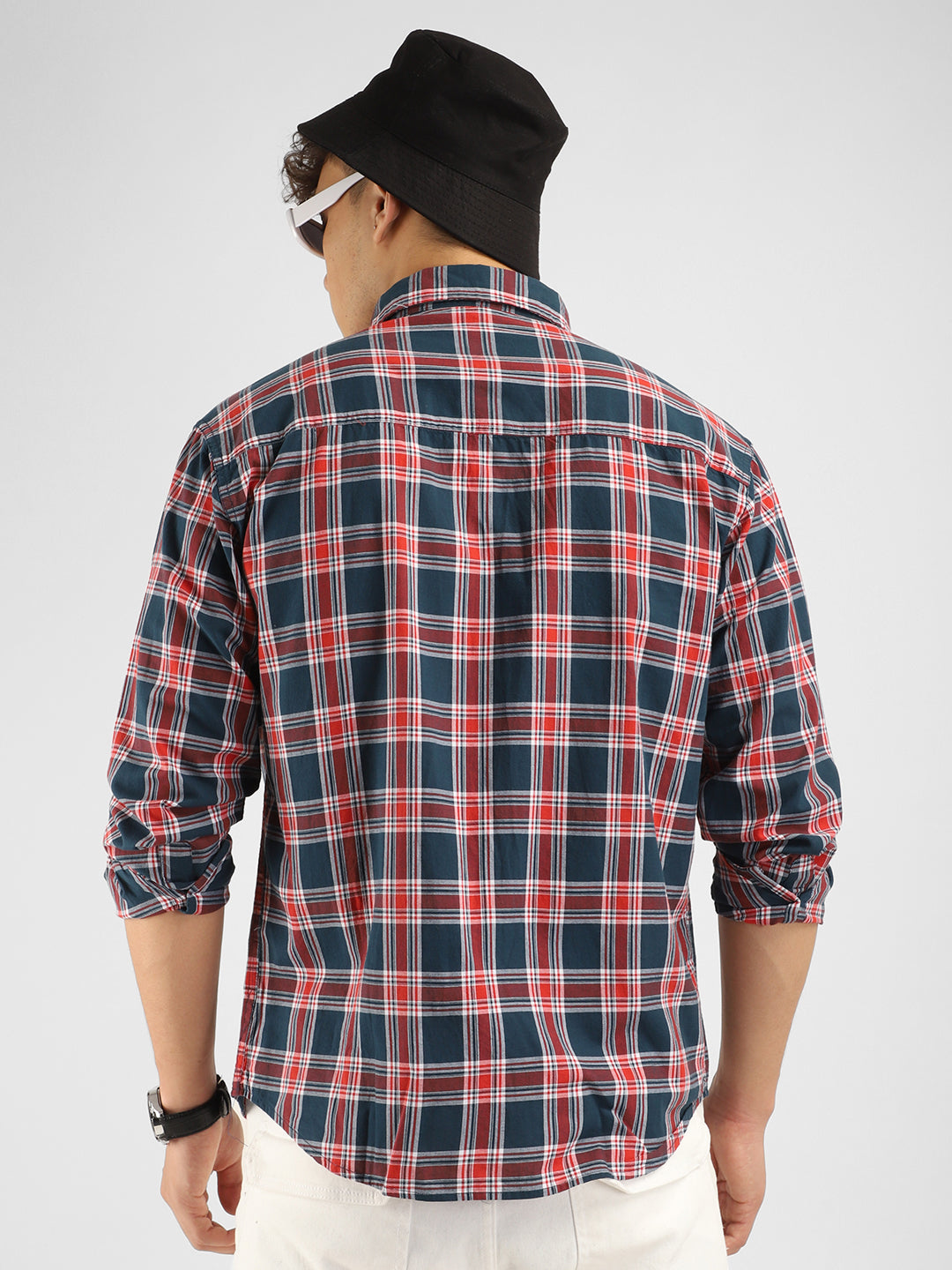 Louis Navy Check Full Sleeves Shirt