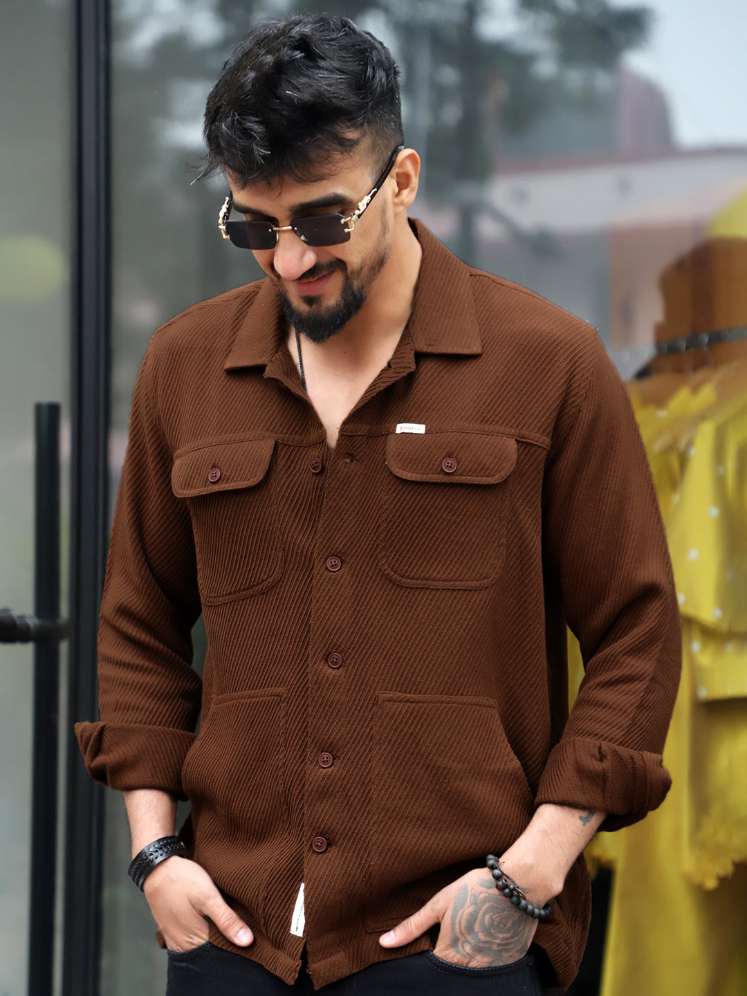 Earthcore Textured Brown Shacket