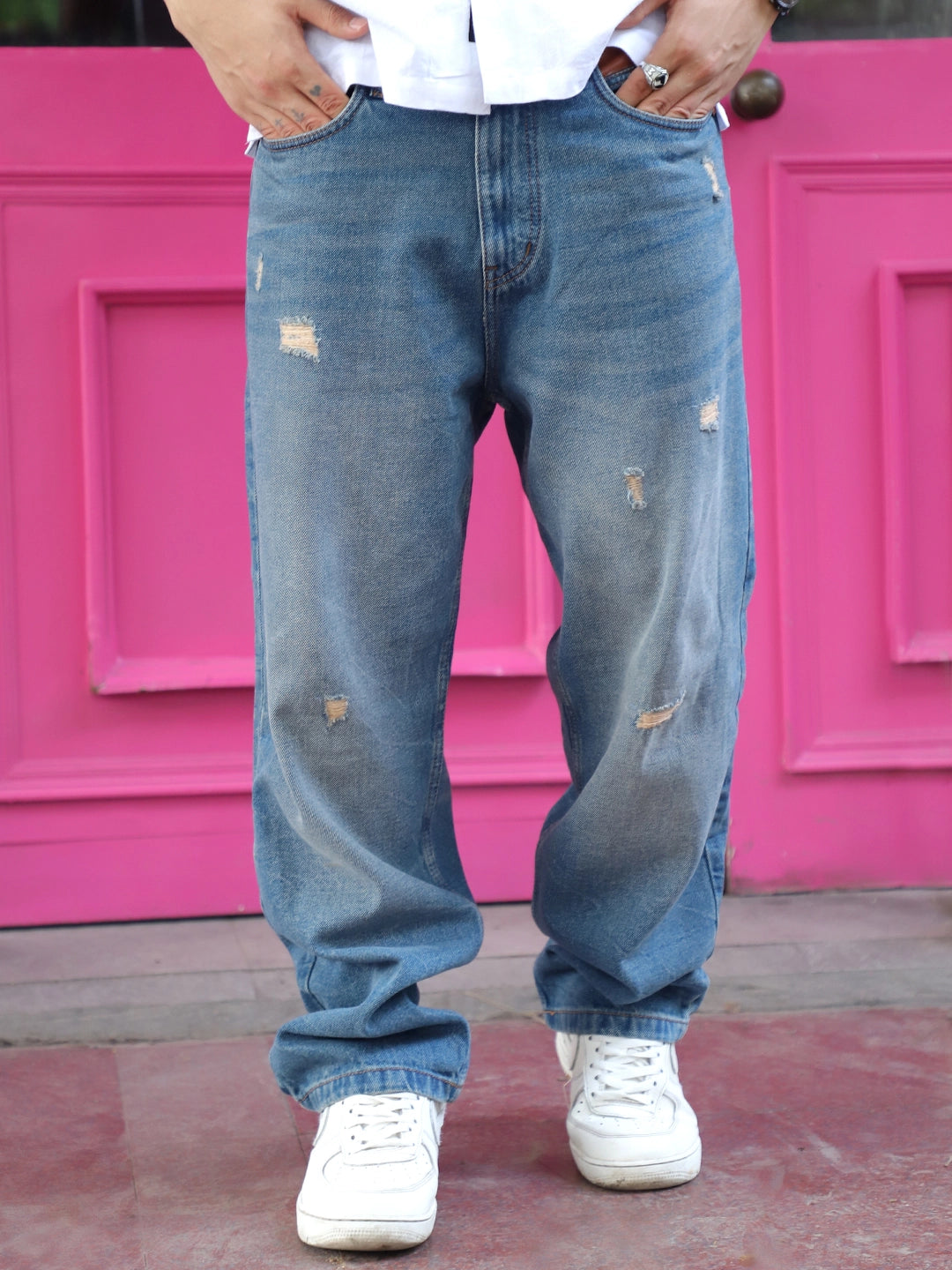 Darkforce Tint Blue Baggy Fit Jeans