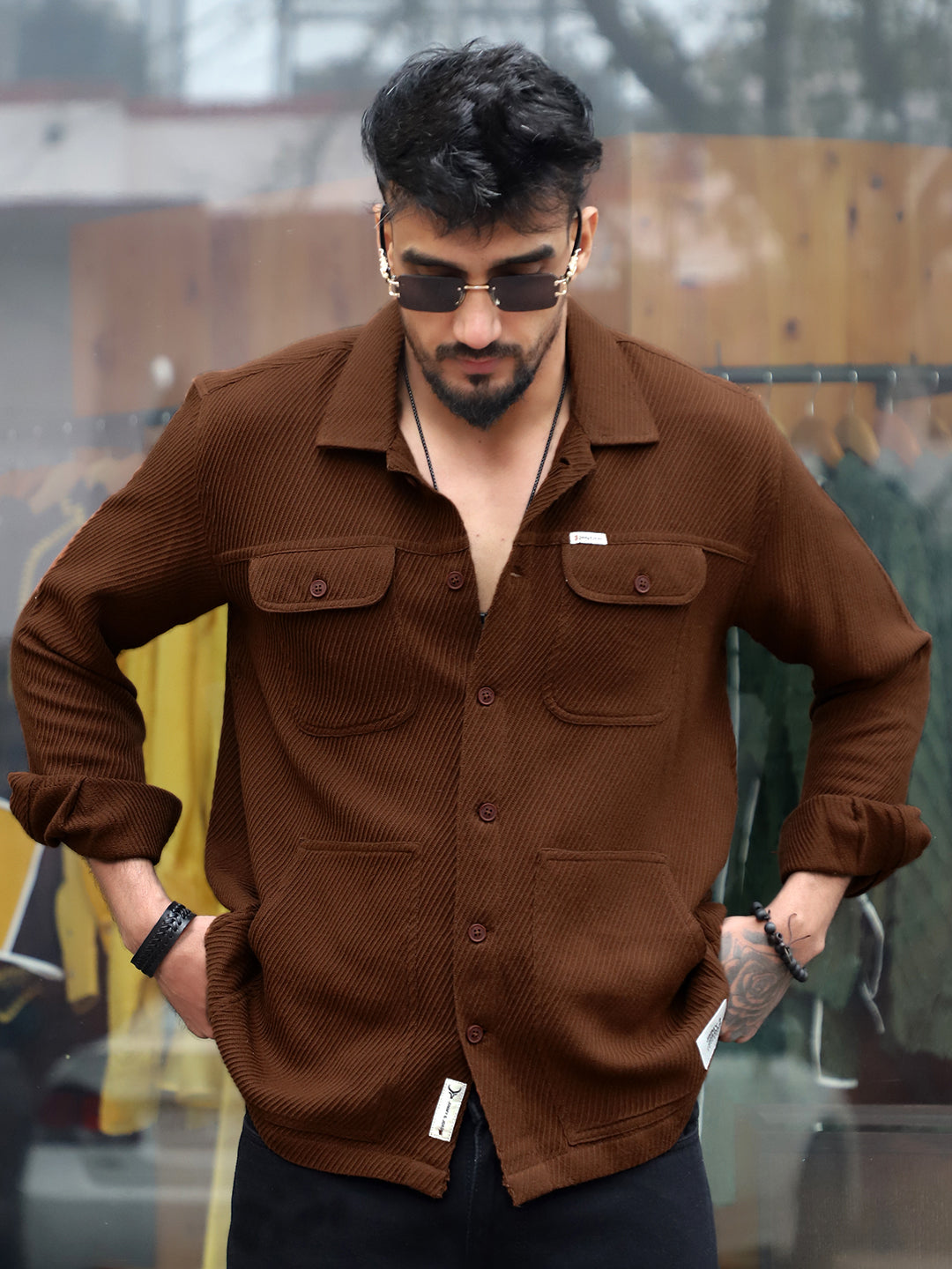 Earthcore Textured Brown Shacket