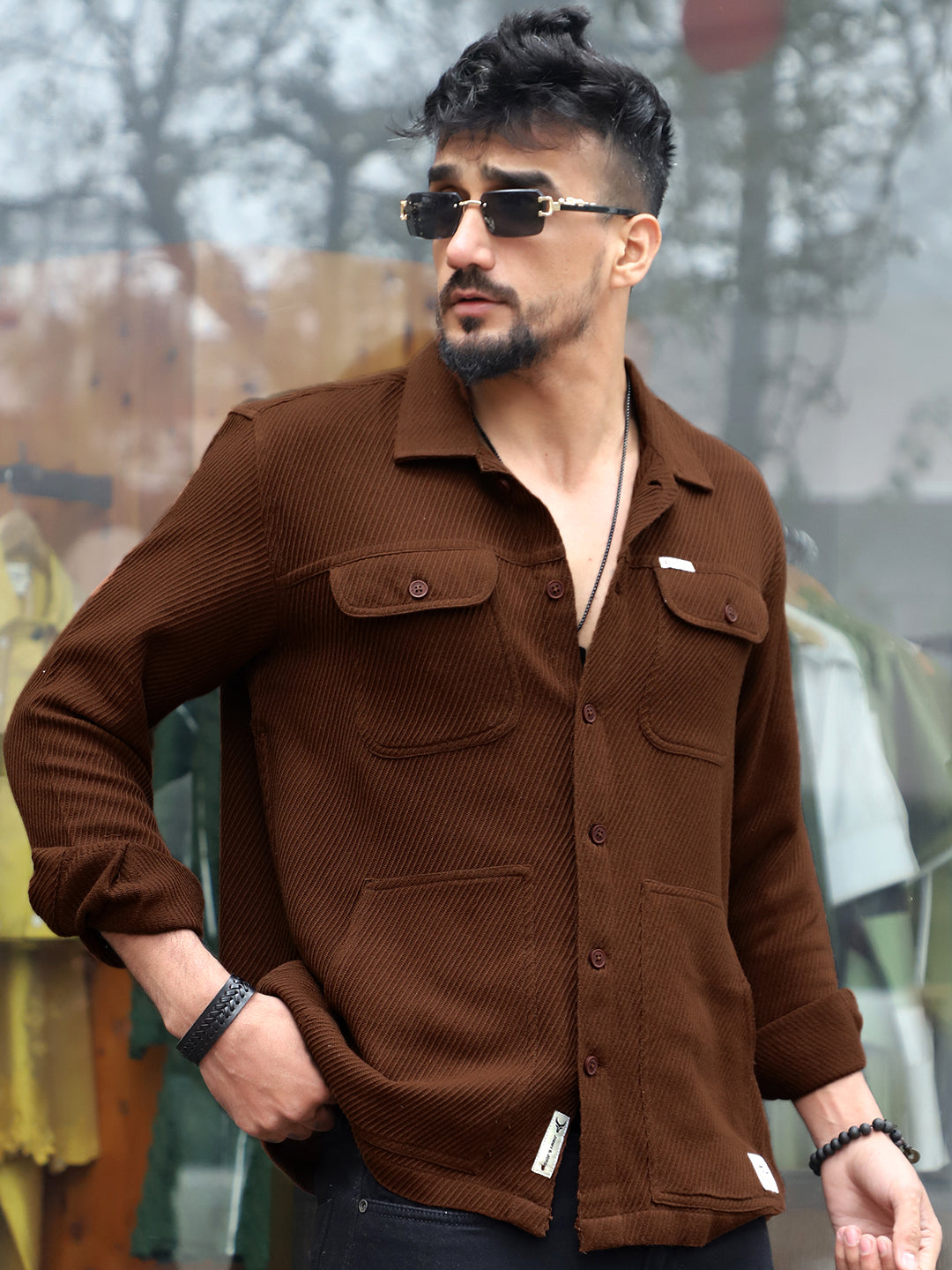 Earthcore Textured Brown Shacket
