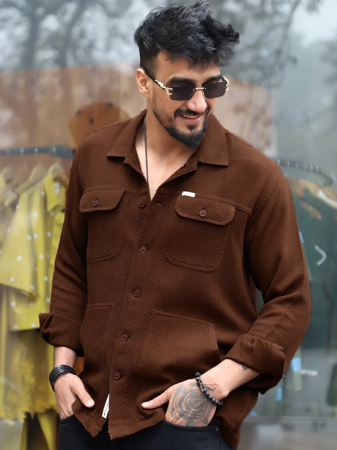 Earthcore Textured Brown Shacket