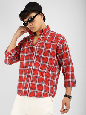 Louis Red Check Full Sleeve Shirt