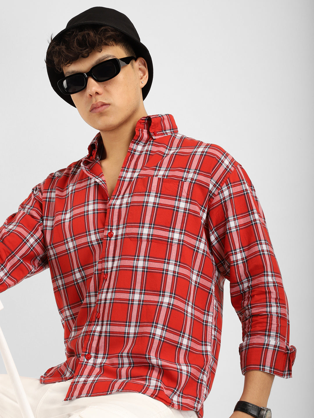 Louis Red Check Full Sleeve Shirt