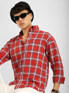 Louis Red Check Full Sleeve Shirt