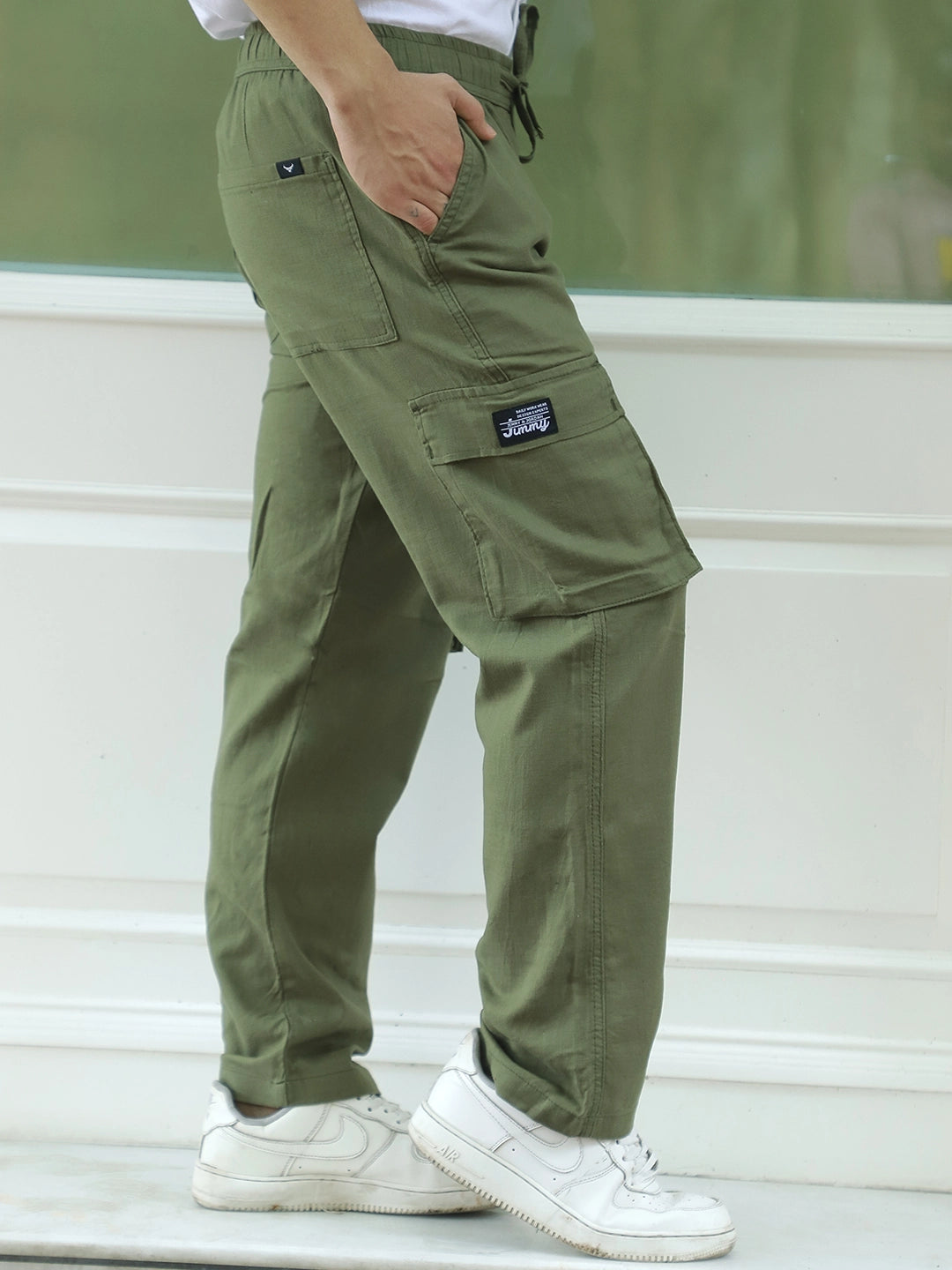 Desert Moss Green Linen Cargo