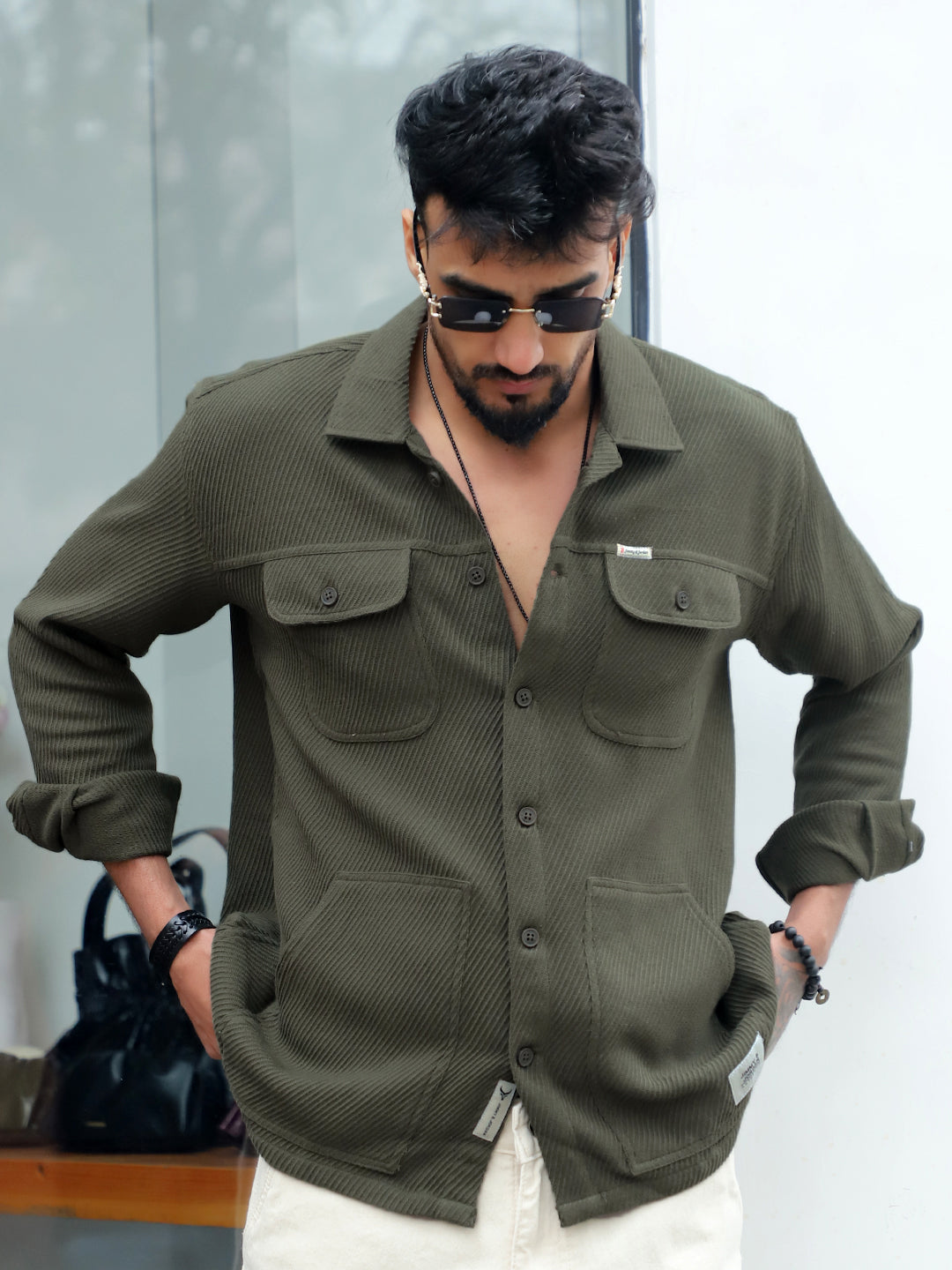 Earthcore Textured Olive Shacket