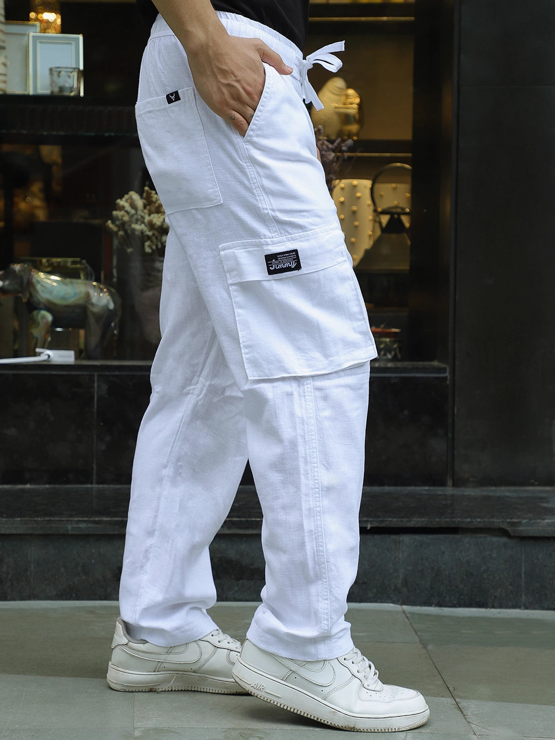 Desert White Linen Cargo 30 - Main Image