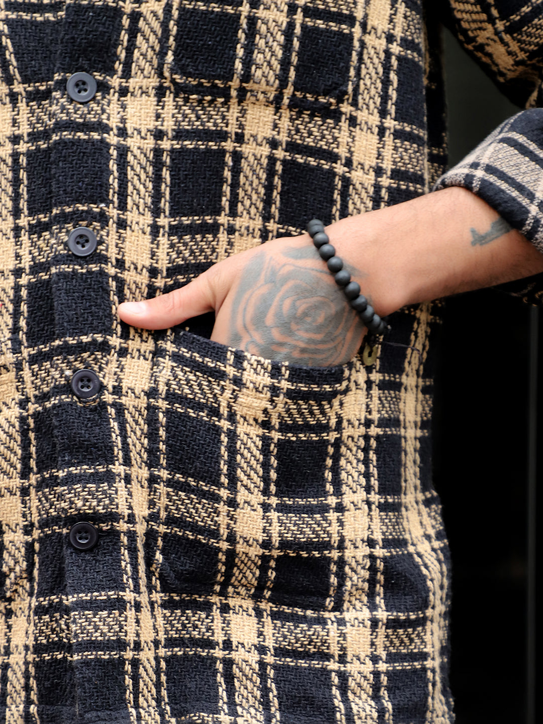 Monochrome Brown Check Shacket