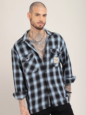 Fleet Street Fit Sky Drill Check Shirt