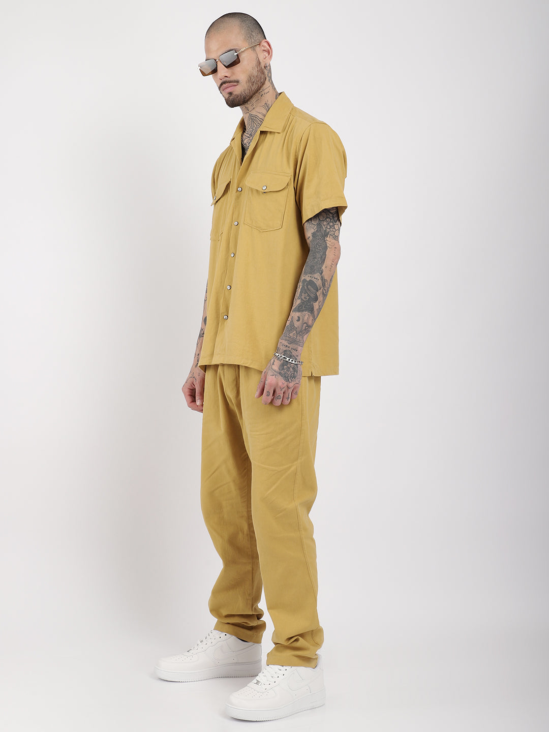 Braver Cotton Mustard Co-Ord Set