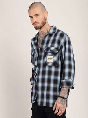 Fleet Street Fit Sky Drill Check Shirt