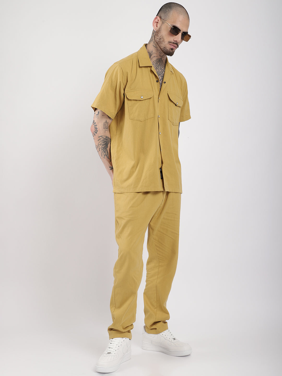 Braver Cotton Mustard Co-Ord Set