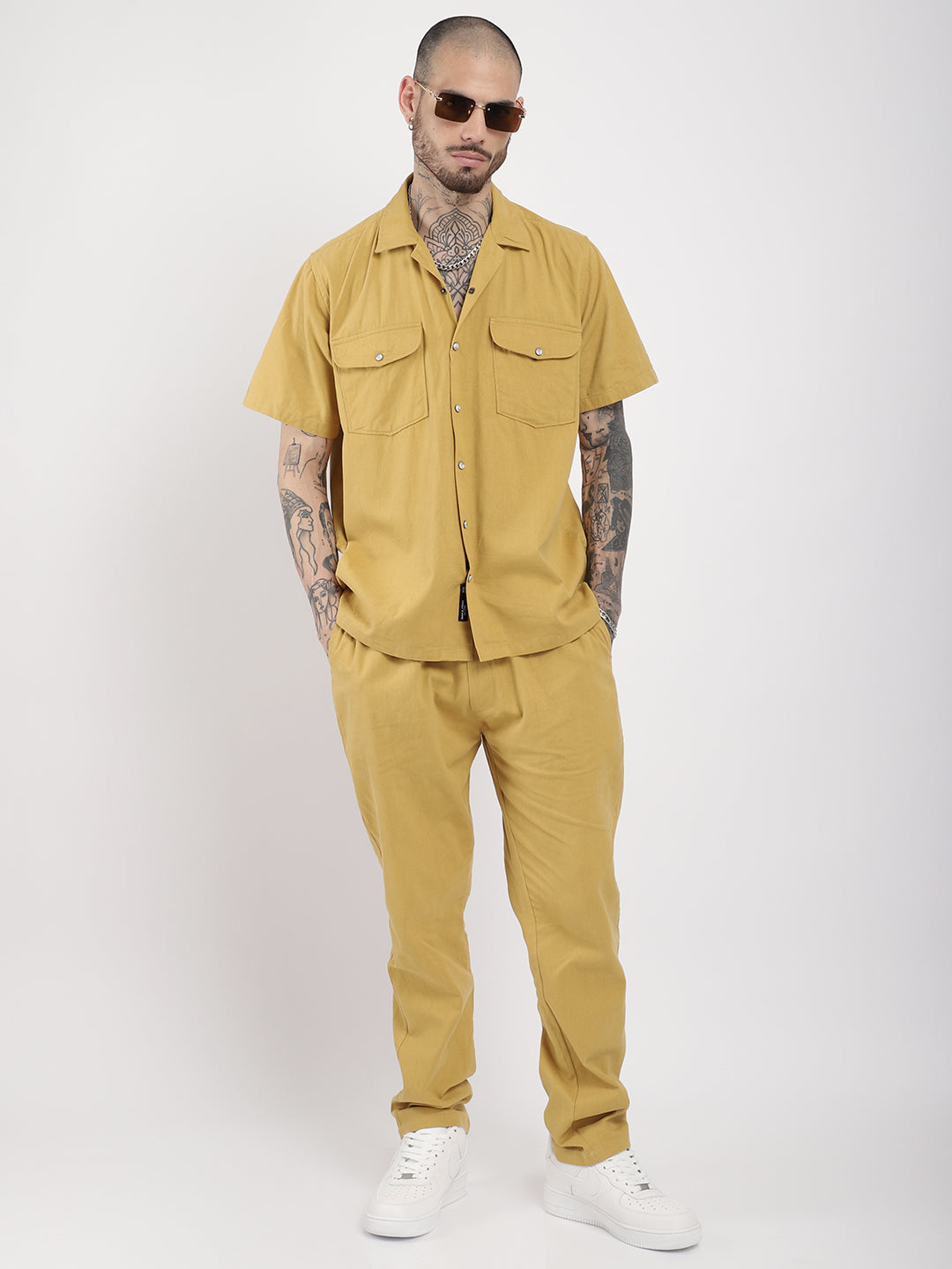 Braver Cotton Mustard Co-Ord Set