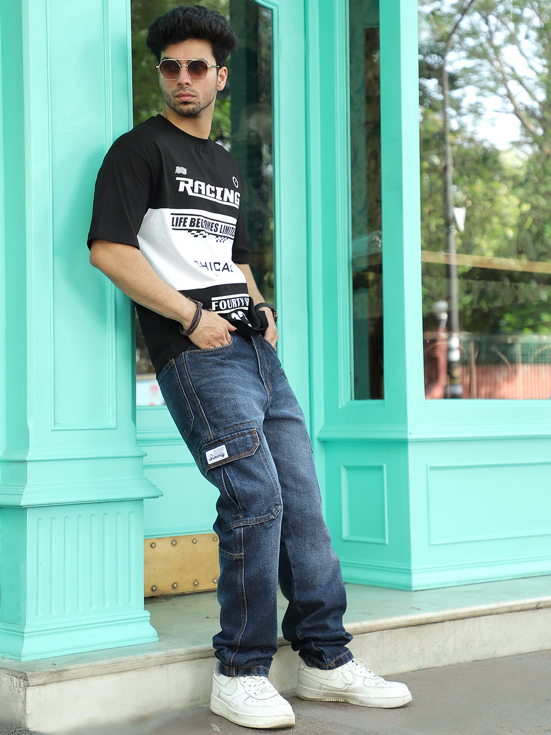 Adrenaline Rush Black Oversized T-Shirt