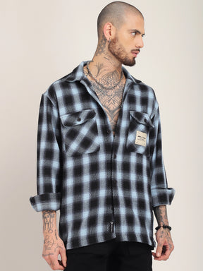 Fleet Street Fit Sky Drill Check Shirt