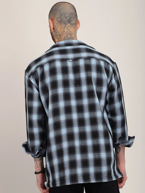 Fleet Street Fit Sky Drill Check Shirt