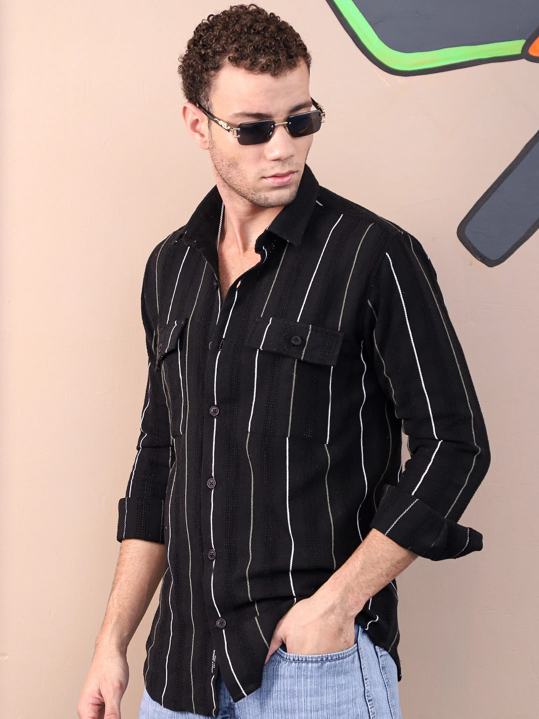 Montero Black Stripe full sleeve Shirt